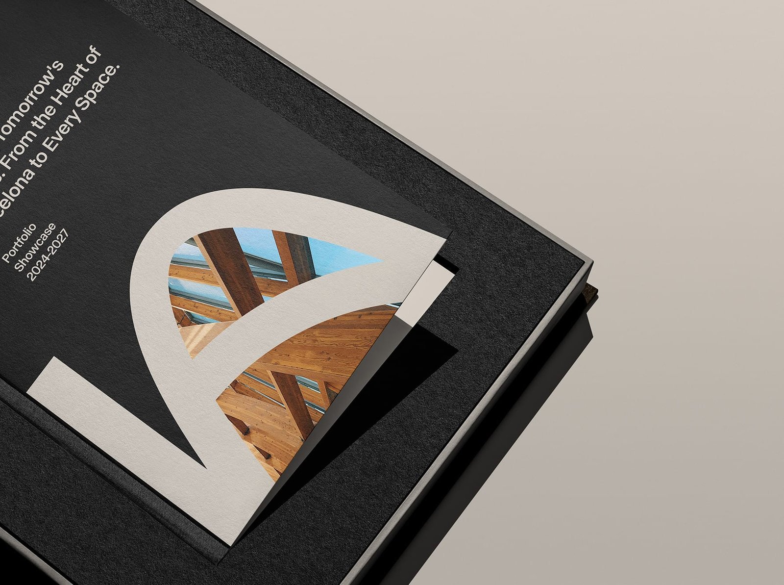 Open premium business folder with matte-finished branding