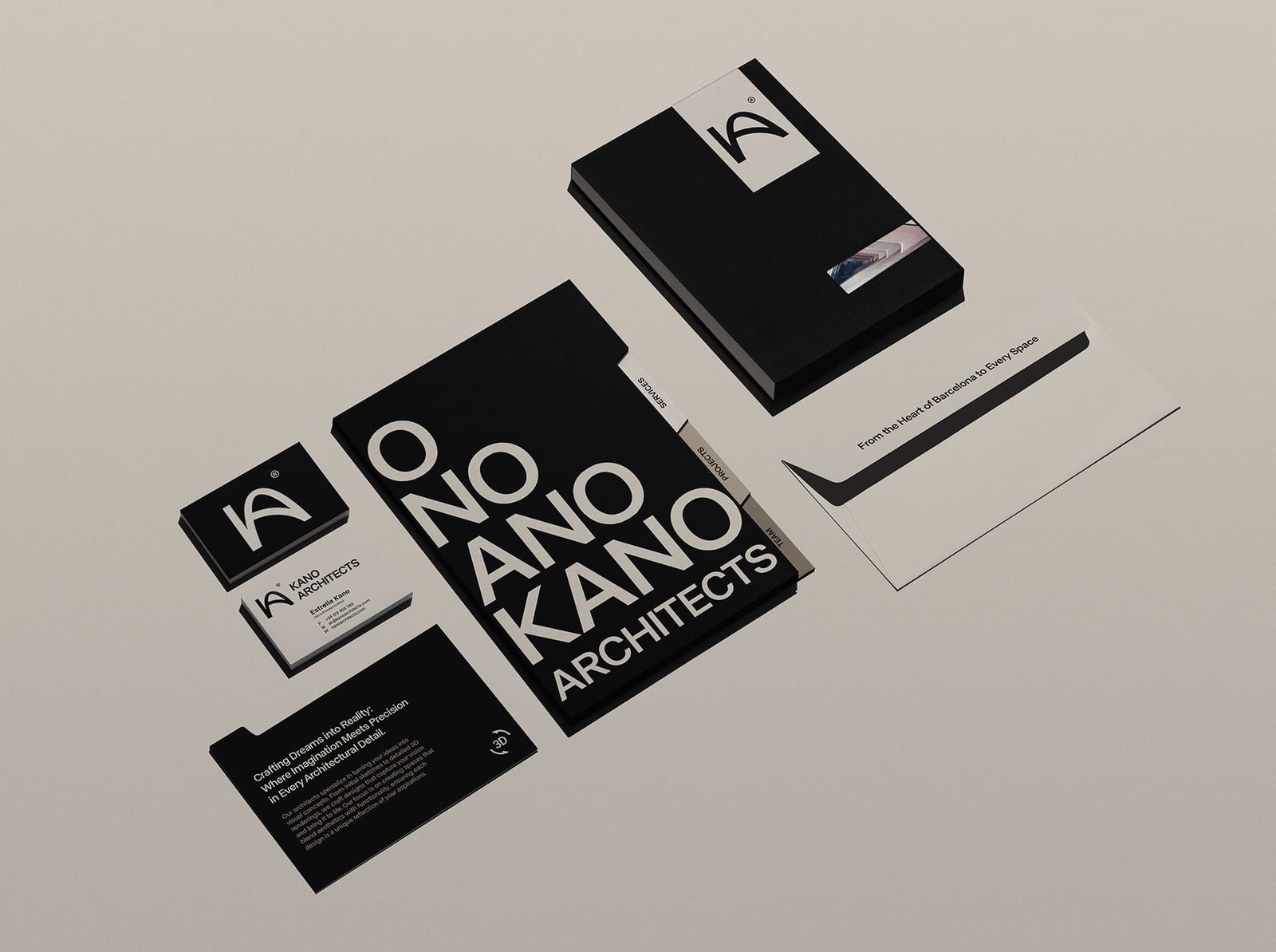 Company folder with a subtle embossed logo and a clean design