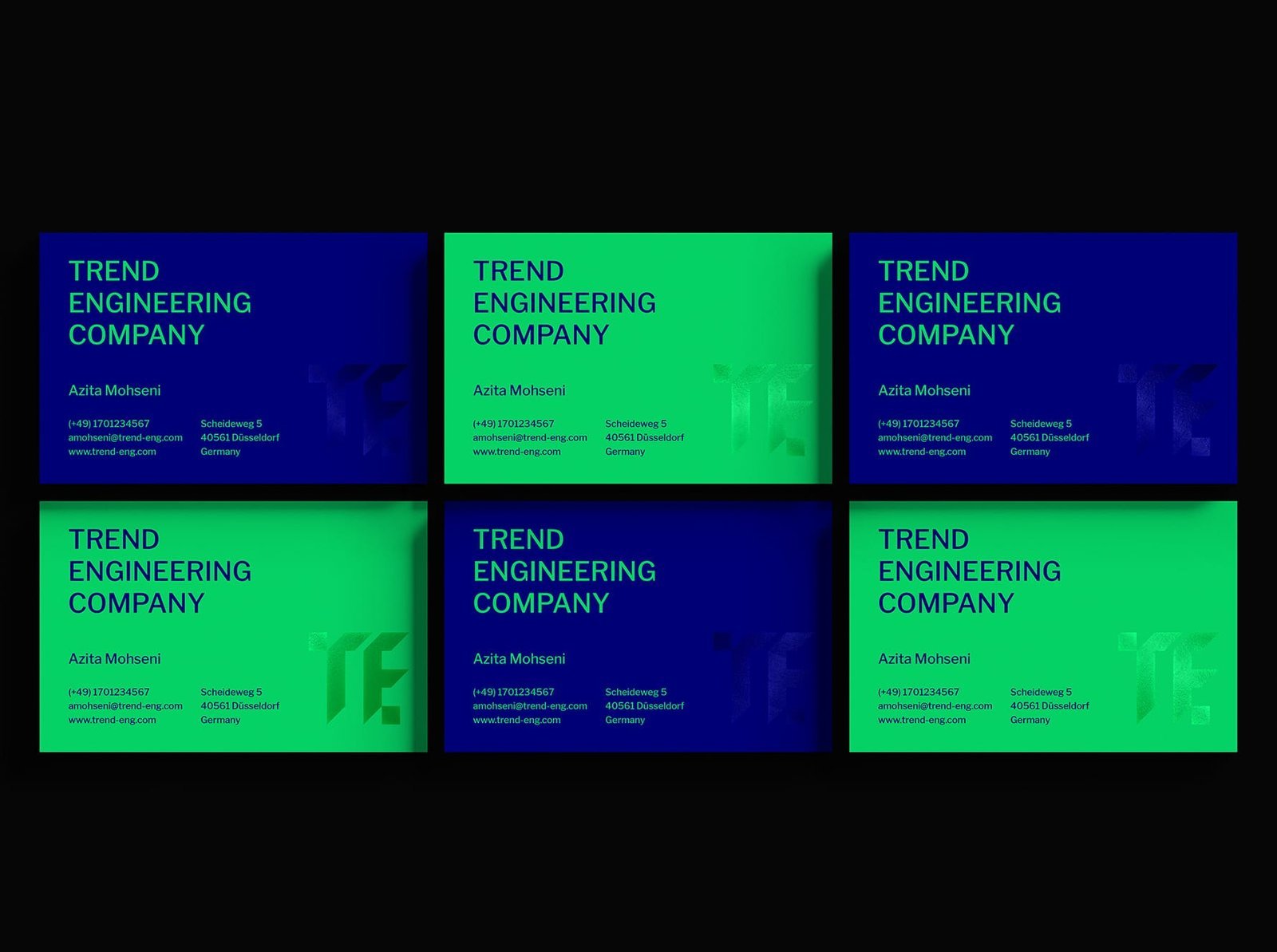 Business card layout design